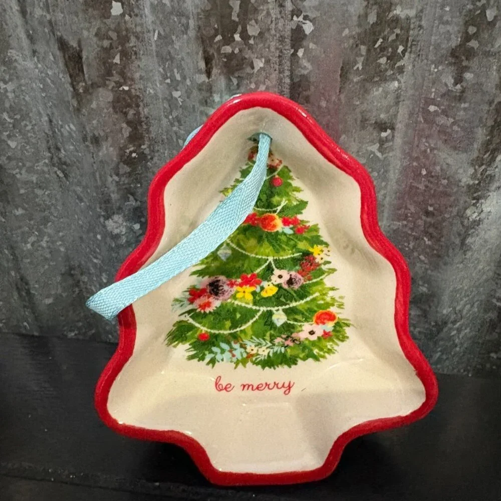 The Pioneer Woman Christmas Tree Bowl Pie Server Trinket Dish Set - Picture 2 of 4